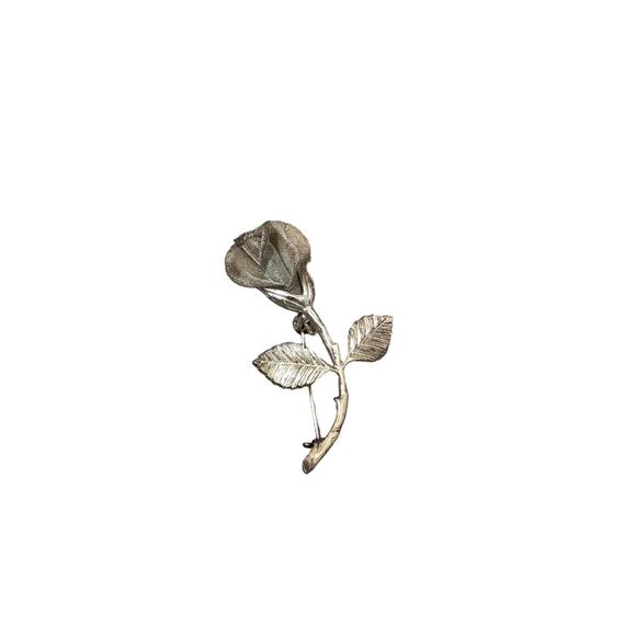 Vintage AK Anne Klein Silver Tone Rose Mesh Petals Brooch - Picture 1 of 3
